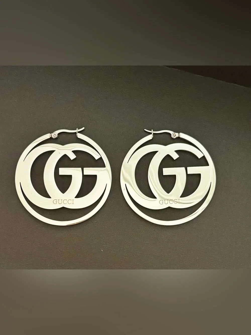 Brand New Silver Double G Hoop Earrings